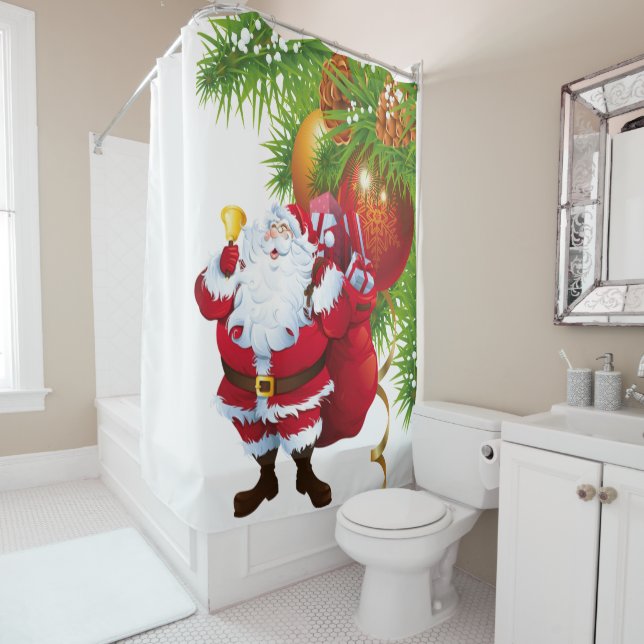 Christmas Shower Curtain, Santa (In Situ)