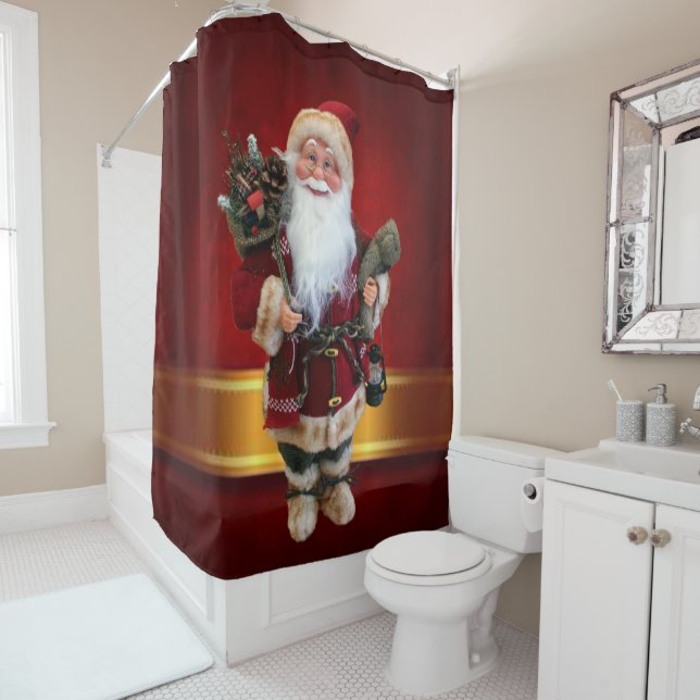 Christmas Shower Curtain, Santa (In Situ)