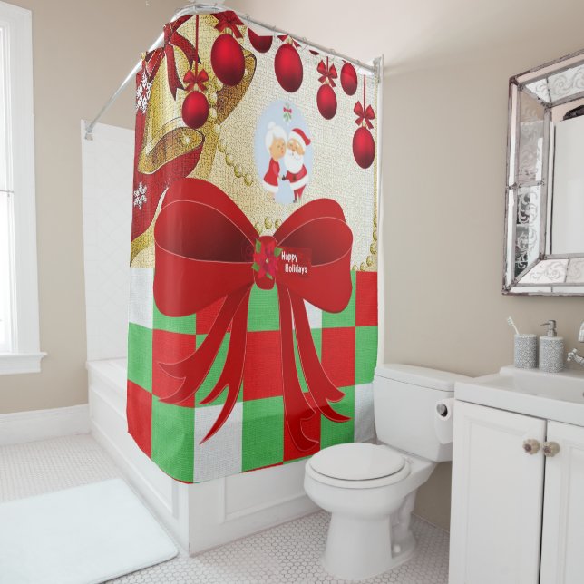 Christmas Shower Curtain, Santa (In Situ)