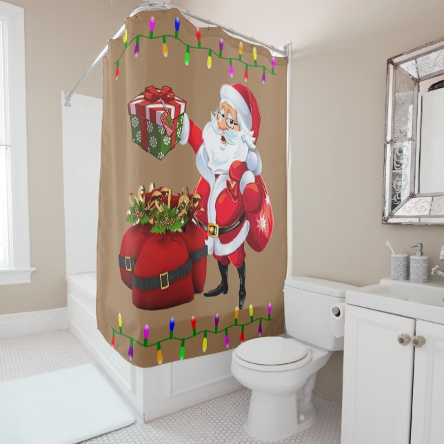 Christmas Shower Curtain, Santa (In Situ)