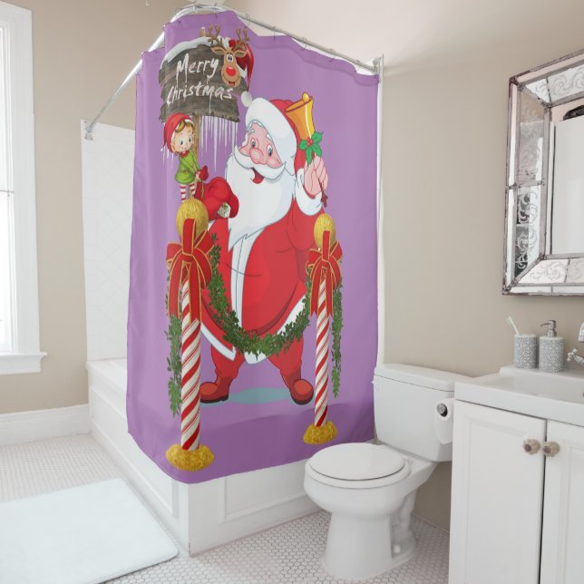 Christmas Shower Curtain, Santa (In Situ)