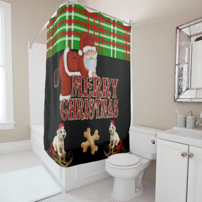 Christmas Shower Curtain, Santa (In Situ)