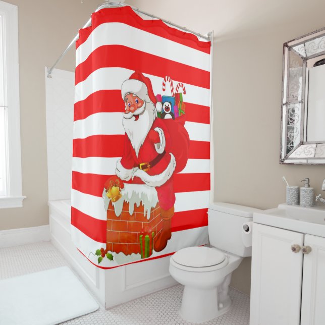 Christmas Shower Curtain, Santa (In Situ)