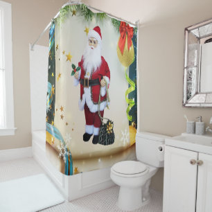 Christmas Shower Curtain, Santa