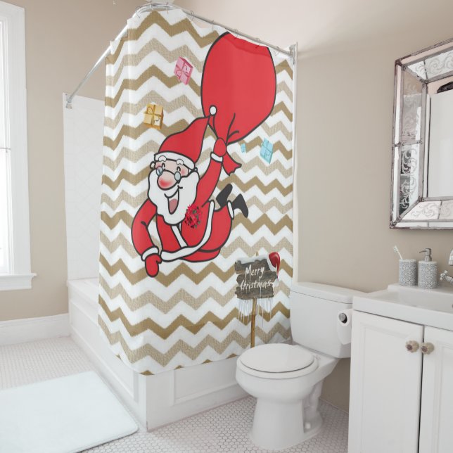 Christmas Shower Curtain, Santa (In Situ)