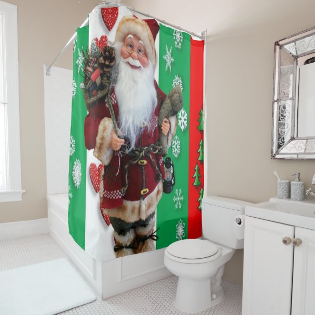 Christmas Shower Curtain, Santa (In Situ)