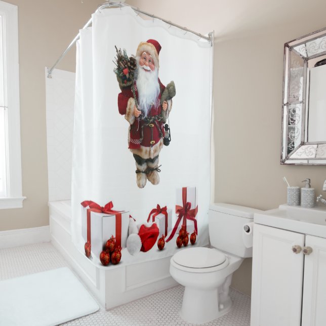Christmas Shower Curtain, Santa (In Situ)