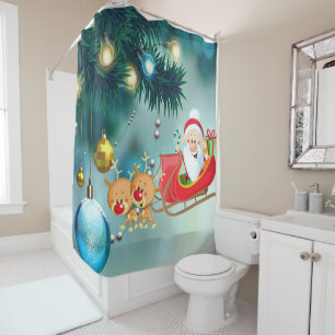 Christmas Shower Curtain, Santa