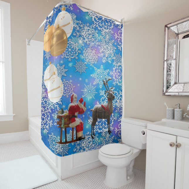 Christmas Shower Curtain, Santa (In Situ)