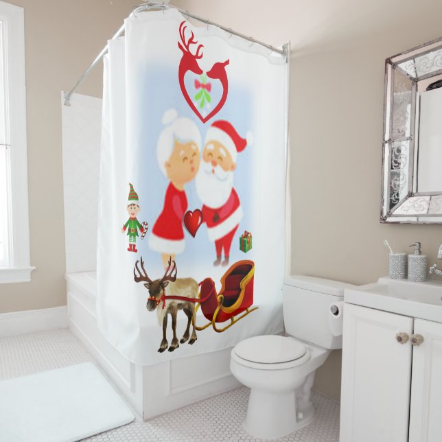Christmas Shower Curtain, Santa (In Situ)