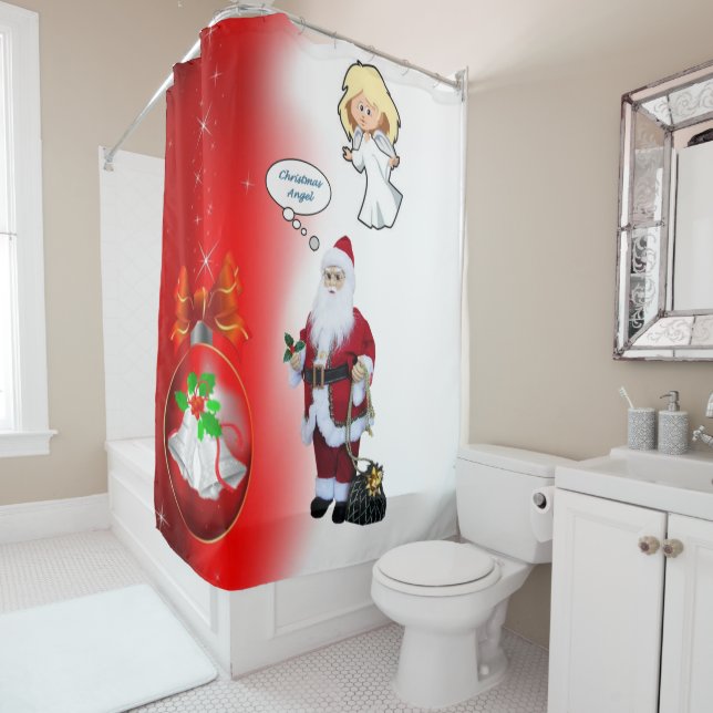 Christmas Shower Curtain, Santa (In Situ)