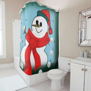 Christmas Shower Curtain, Snowman