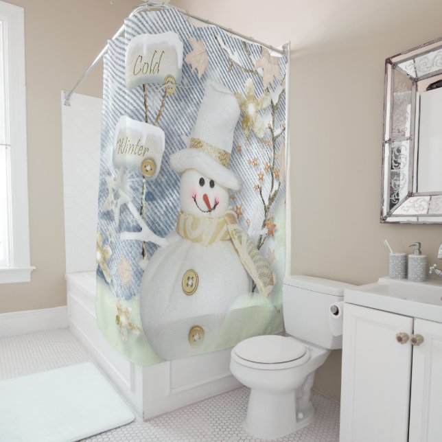 Christmas Shower Curtain/Snowman (In Situ)