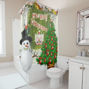 Christmas Shower Curtain, Snowman