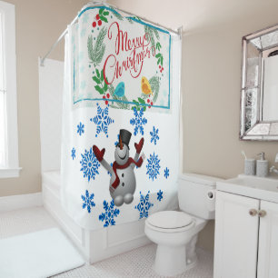 Christmas Shower Curtain, Snowman