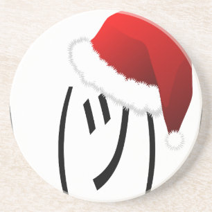 christmas shrug emoji coaster