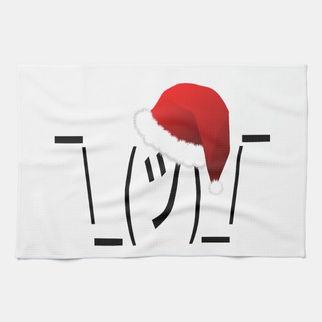 christmas shrug emoji kitchen towel (Horizontal)