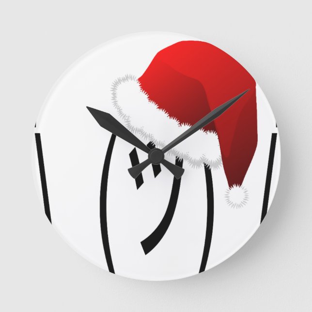christmas shrug emoji round clock (Front)