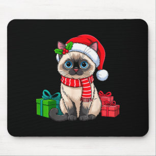 Christmas Siamese Cat Holiday Kitten Xmas Men Wome Mouse Pad
