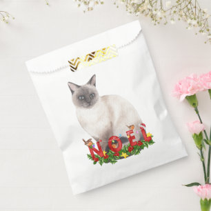 Christmas Siamese Cat Watercolor  Favour Bag