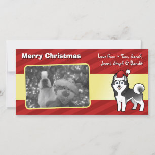 Christmas Siberian Husky / Alaskan Malamute Holiday Card