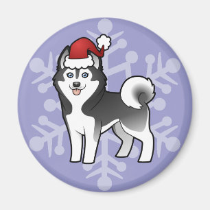 Christmas Siberian Husky / Alaskan Malamute Magnet