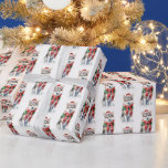 Christmas Siberian Husky On White Wrapping Paper<br><div class="desc">Watercolor Siberian Husky in a red and green winter scarf.</div>
