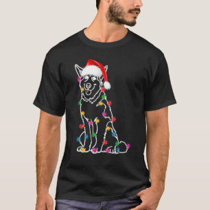 Christmas Siberian Husky Xmas Lights Santa Hat  Do T-Shirt