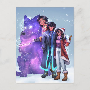 Christmas Siblings Postcard