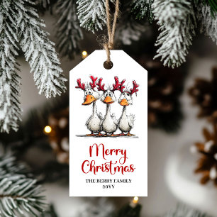 Christmas Silly Geese Humor Whimsical Gift Tags