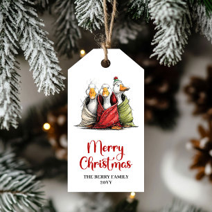 Christmas Silly Geese Quirky Playful Gift Tags