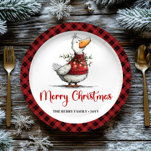 Christmas Silly Goose Humor Playful Party Plates 