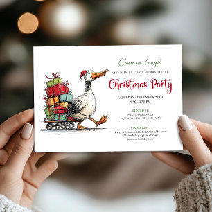Christmas Silly Goose Humour Minimalist Party Invi Invitation