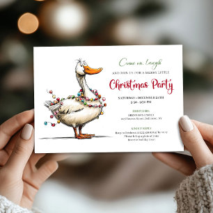 Christmas Silly Goose Playful Whimsical Party   Invitation