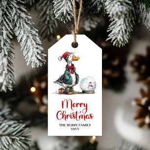 Christmas Silly Goose Quirky Cartoon Gift Tags