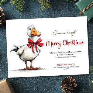 Christmas Silly Goose Whimsical Humour Greeting   Holiday Card