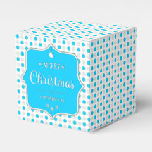 Christmas Silver-Blue Polka Dots Favour Box