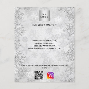 Christmas silver business logo qr code instagram flyer