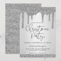 Christmas Silver Dripping Glitter Christmas Party
