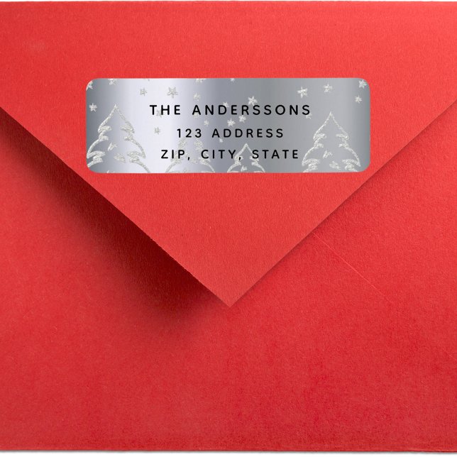 Christmas silver forest trees return address (Creator Uploaded)