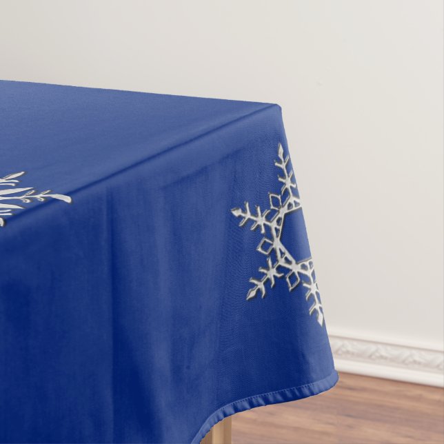 Christmas Silver Snowflake Tablecloth (In Situ)