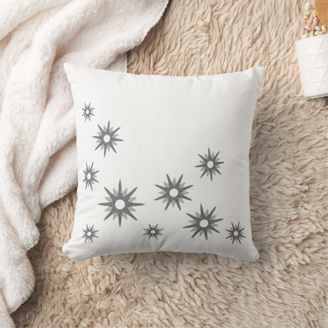 Christmas Silver Star Design Throw Pillow (Blanket)