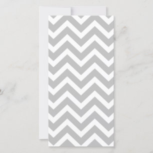 Christmas Silver & White Striped Chevron ZigZag Holiday Card