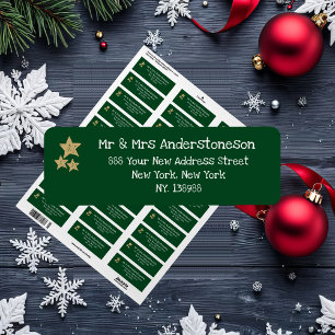 Christmas Simple Script Name Rustic Green Address 