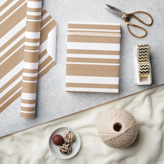Christmas Simple Stripes Lines Wrapping Paper (Crafts)