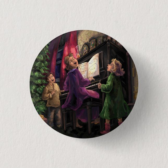 Christmas Sing Along 1 Inch Round Button (Front)