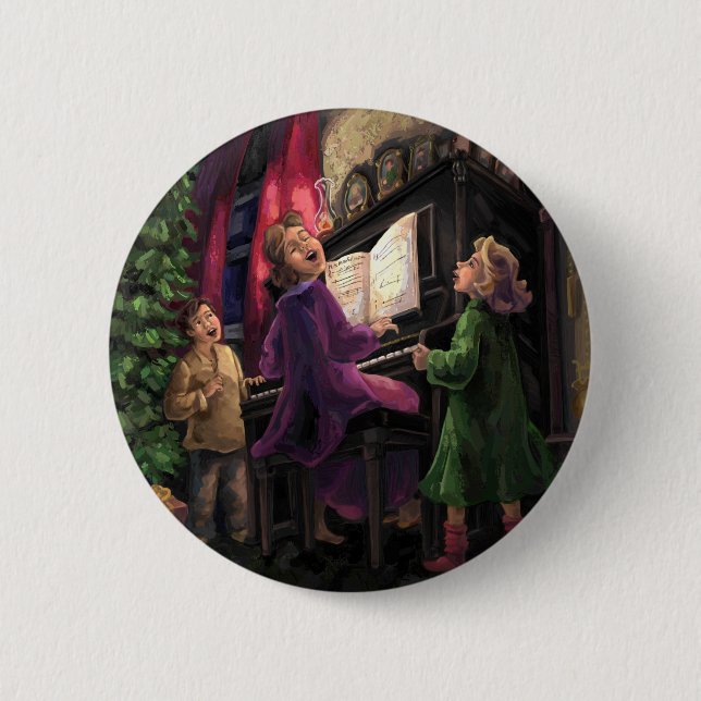 Christmas Sing Along 2 Inch Round Button (Front)