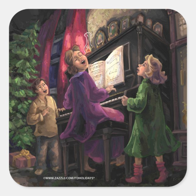 Christmas Sing Along Square Sticker (Front)