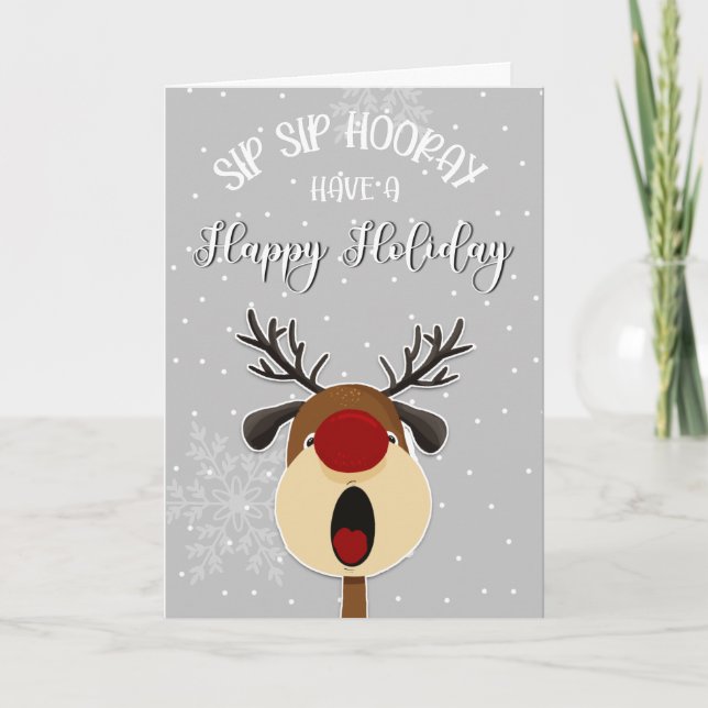 CHRISTMAS SIP SIP HOORAY CARD (Front)