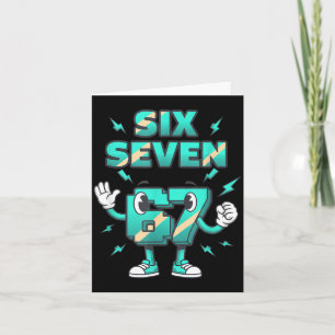 Christmas Six Seven 67 Funny 6-7 Meme Retro Cartoo Card